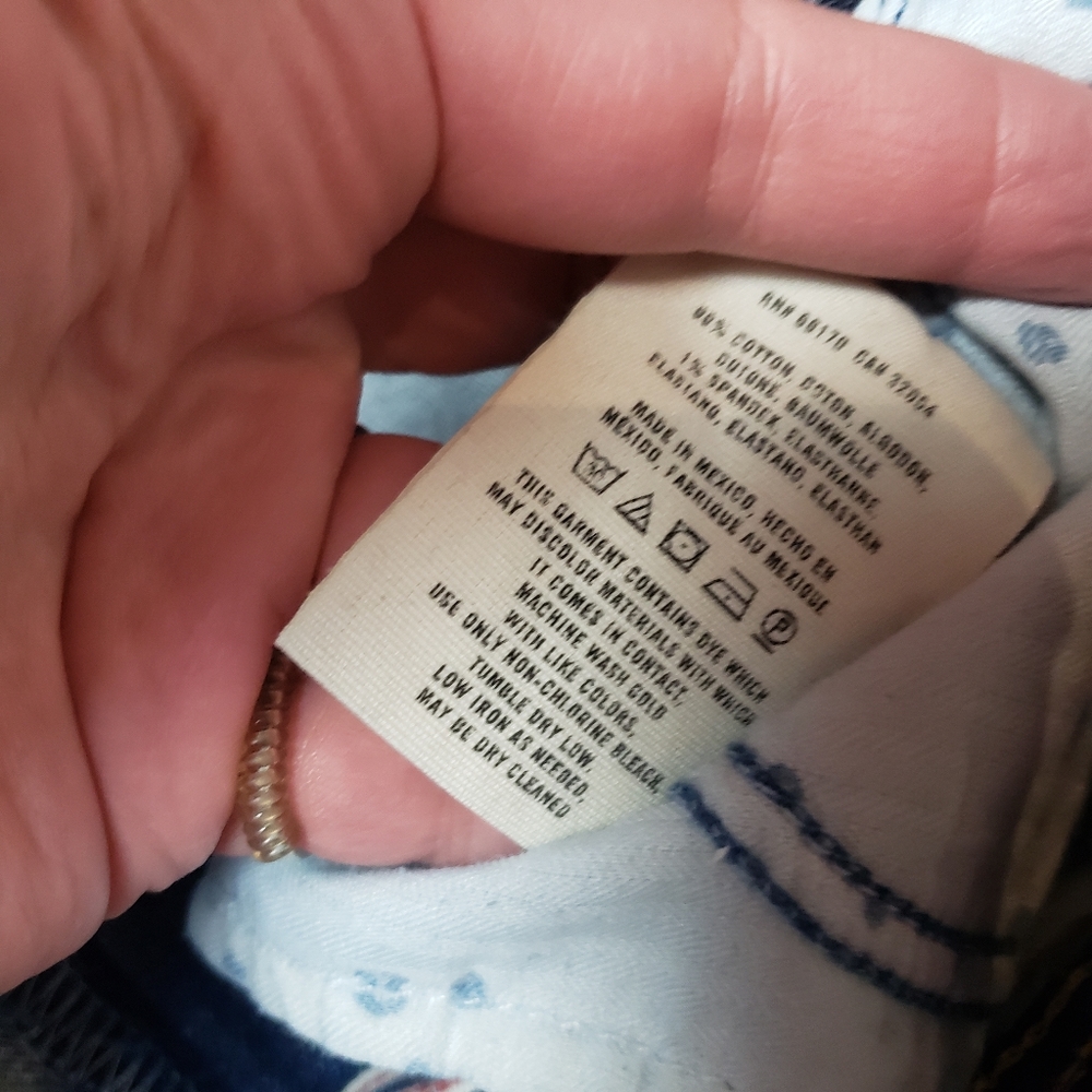 Anthropologie Patchwork Boyfriend Jeans in Two-Tone Blue - Picture 5 of 13